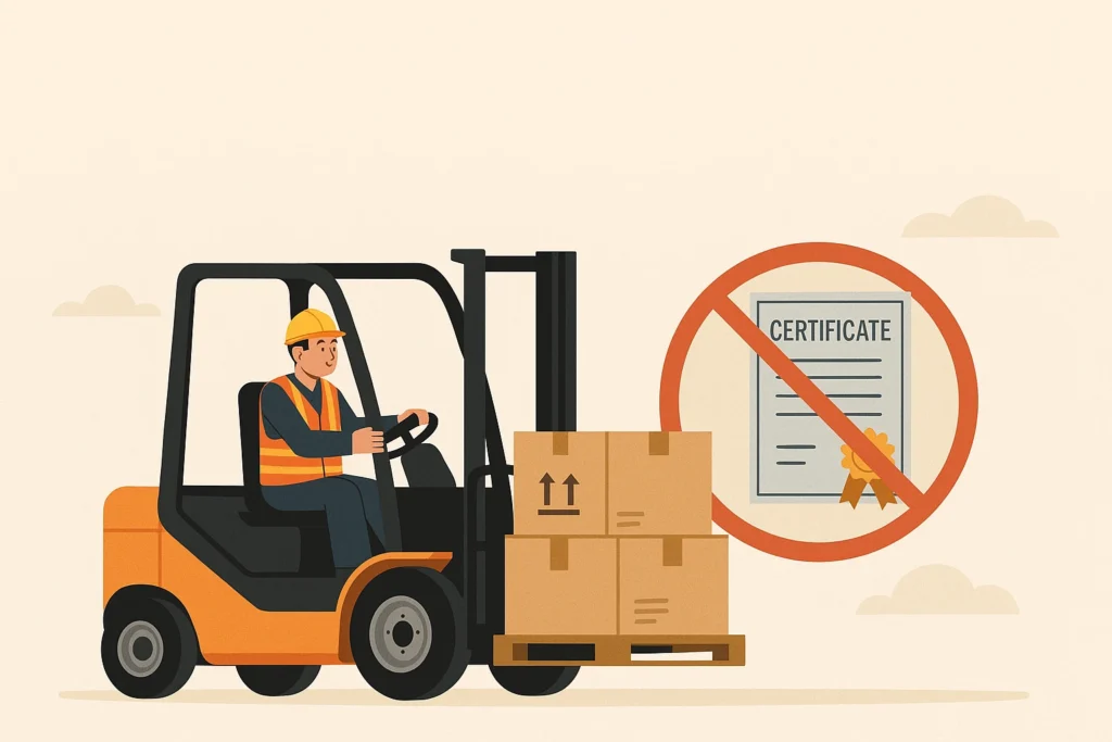 sertifikat operator forklift
