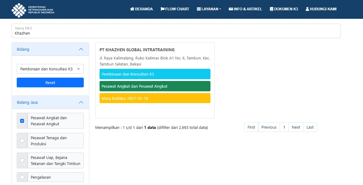 Khazhen Terdaftar di Kemnaker
